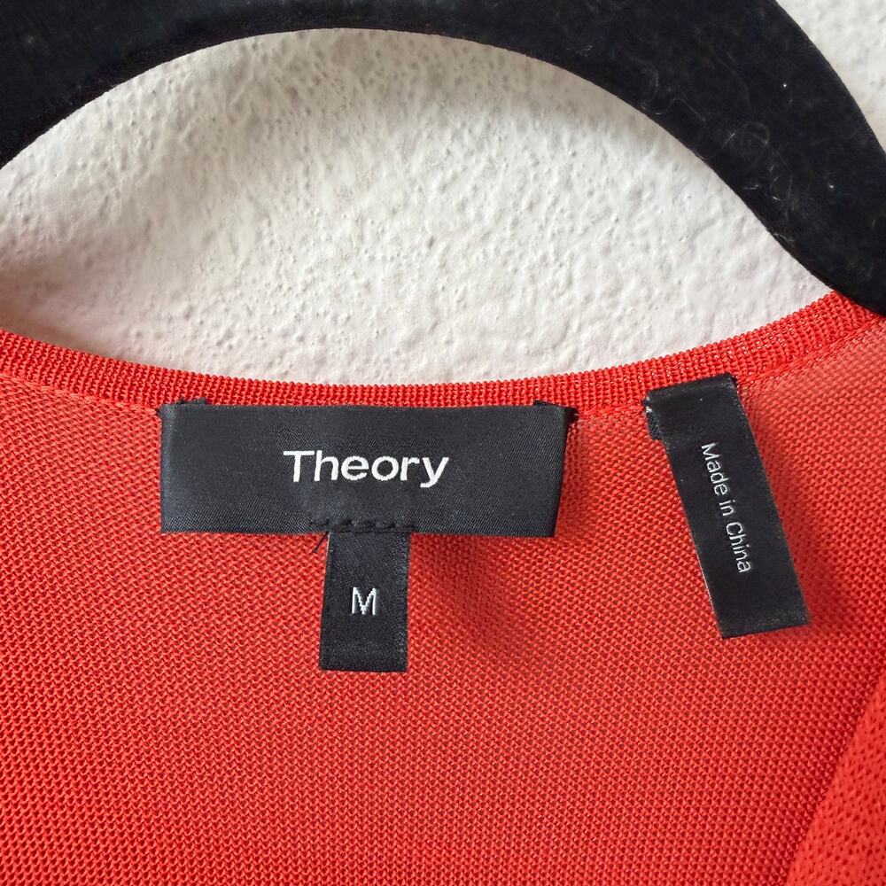 Theory Kimono Illusion Dress in Orange Glossed Size M - Picture 5 of 6